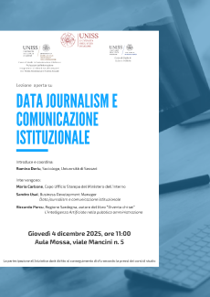 Locandina 2025 12 04 Lezione aperta Data Journalism e Comunicazione Istituzionale